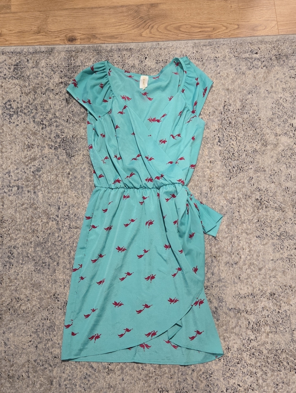 miami Teal Floral Tie-Waist Midi Dress